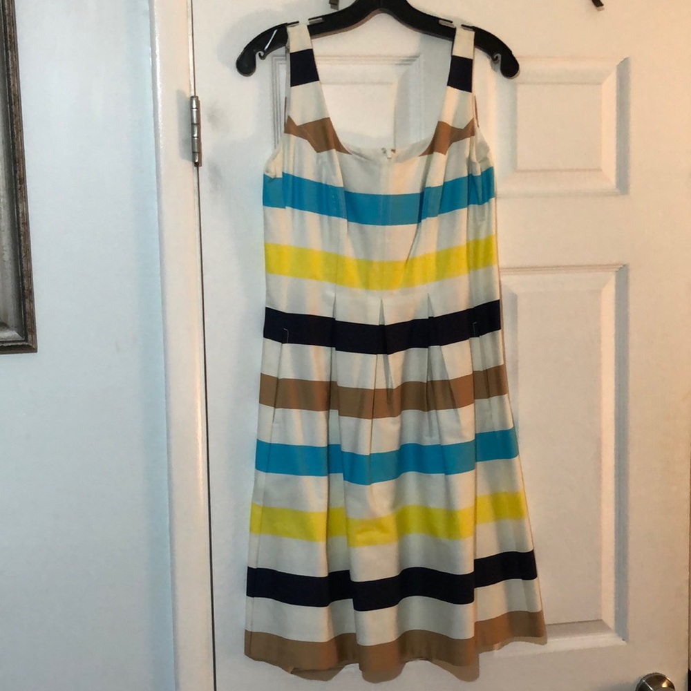 Nine West stripped lined A line dress with pockets, size 2